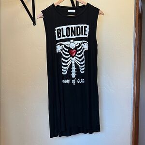 Lauren Moshi - Black Sleeveless Long Shirt Dress Blondie Heart of Glass - XL